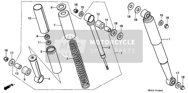 Honda C50S 1992 Cuscino posteriore (C50DF/LAG/G/DG/SN) per un 1992 Honda C50S